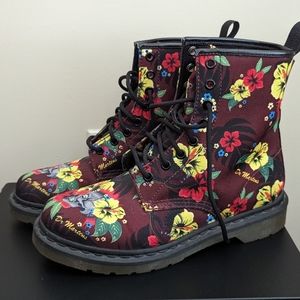 Doc Martens Floral Canvas Boots